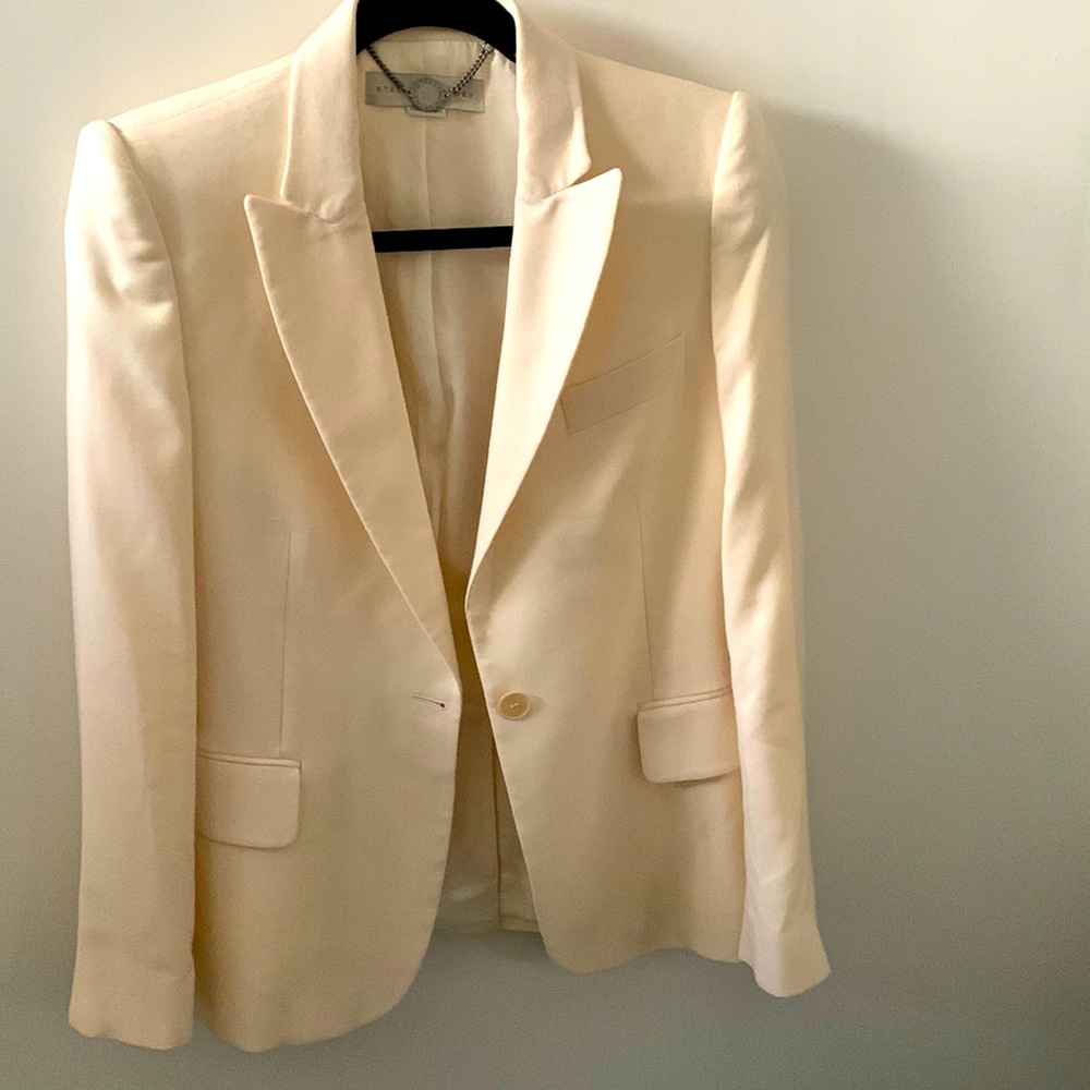 Stella McCartney Structed Ivory Blazer Silk and Wool Blend size 6 (40)